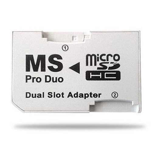 Demarkt Adaptador SDHC A MS Pro Duo Dual Slot (PSP) Adaptador de Tarjeta de Memoria MicroSD