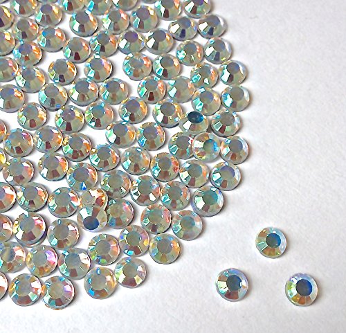 Diamante cristal AB tamaño Me 5 mm Hotfix // parte posterior plana diamantes de imitación de hierro sobre grado del AA