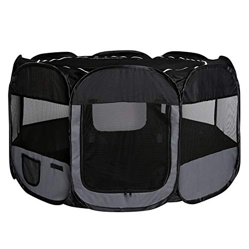 Dibea Pp00256 - Parque para Cachorros y Perros, Plegable, para Interior y Exterior, Color Negro y Gris Dibea Pp00256 - Parque para Cachorros y Perros, Plegable, para Interior y Exterior, Color Negro y Gris
