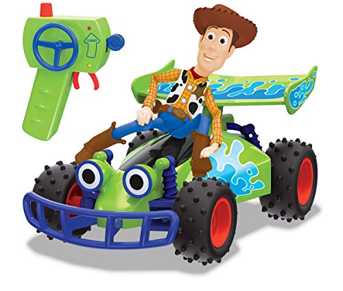Dickie- Toy Story 4 – Mando a Distancia Buggy con Woody, 1:24, 20 cm, Color Verde, 201134005