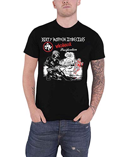 Dirty Rotten Imbeciles D.R.I. Camiseta oficial de Violent Pacification para hombre negro XXL