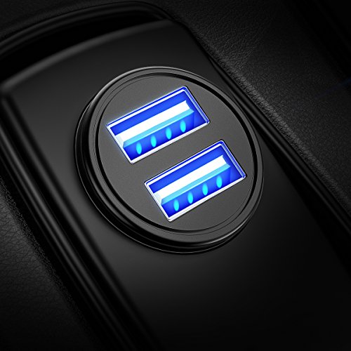 DIVI Cargador de Coche con Doble USB Puerto Cargador Móvil 5V/4.8A/24W, Adaptador Automóvil con Fast Charging Mini Small Size para Phone X / 8/8 Plus / 7, Galaxy S9/S9 Plus/S8/S7/S6 by (Negro) DIVI Cargador de Coche con Doble USB Puerto Cargador Móvil 5V/4.8A/24W, Adaptador Automóvil con Fast Charging Mini Small Size para Phone X / 8/8 Plus / 7, Galaxy S9/S9 Plus/S8/S7/S6 by (Negro)