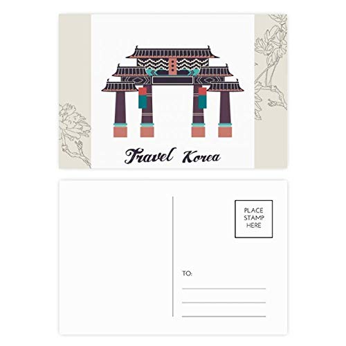 DIYthinker Visitar Memorial Arch En la tarjeta postal de la flor Gracias Corea del Sur Conjunto de correo lateral 20Pcs 5,7 pulgadas x 3,8 pulgadas Multicolor