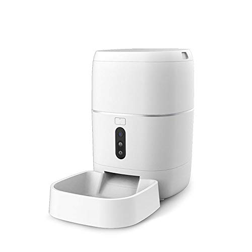 DLINMEI Alimentador de Alta Capacidad Tarjeta de Red inalámbrica alimentador del Animal doméstico, Aplicaciones Smartphone, Perro automático y el alimentador del Gato, 6L (Color: Blanco)