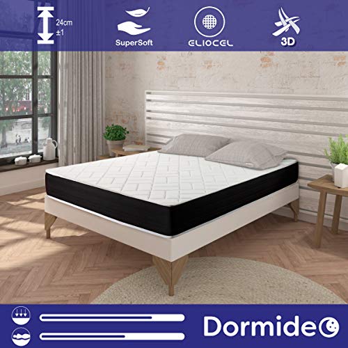 DORMIDEO - Colchón Viscoelástico Elixir - Reversible (Invierno/Verano), Antibacterias, 135x180cm DORMIDEO - Colchón Viscoelástico Elixir - Reversible (Invierno/Verano), Antibacterias, 135x180cm
