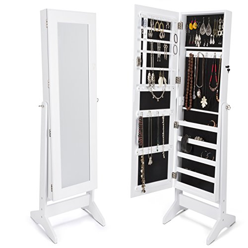 duehome - Espejo joyero XXL 160 cm, Guarda Joyas de pie, Blanco duehome - Espejo joyero XXL 160 cm, Guarda Joyas de pie, Blanco