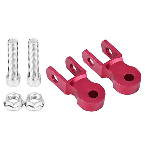 Duokon 2Pcs Universal Moto Amortiguador de Choque, Amortiguación Aumentar Dispositivo Amortiguadores de Choque 5cm Chasis Rojo(con tornillo)