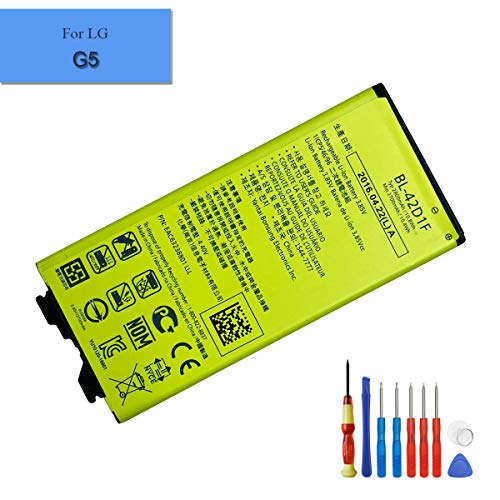 E-yiiviil BL-42D1F - Batería de ion de litio compatible con LG G5 G5 Lite H820 H830 LS992 VS987 con herramientas de instalación