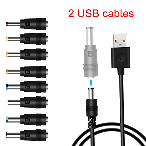 EasyULT Cable Adaptador de USB a DC,Conector USB con Enchufe de DC,con Conector 8,para Enrutador, Computadora Portátil,Teclado y Otros Electrodomésticos