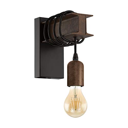 EGLO TOWNSHEND 4 - Lámpara de pared, Negro, marrón, 1 unidad