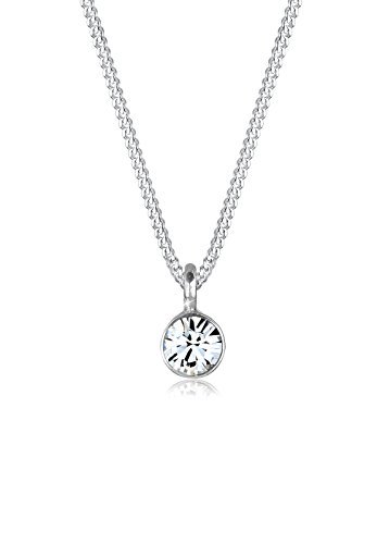 Elli Collares para damas Solitario básico con cristalería Swarovski® en plata esterlina de ley 925 Elli Collares para damas Solitario básico con cristalería Swarovski® en plata esterlina de ley 925