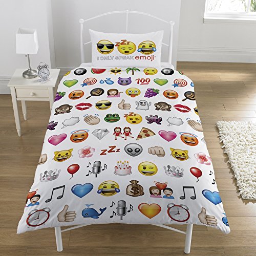 Emoji Multi Conjunto de Funda de edredón, Cama Individual