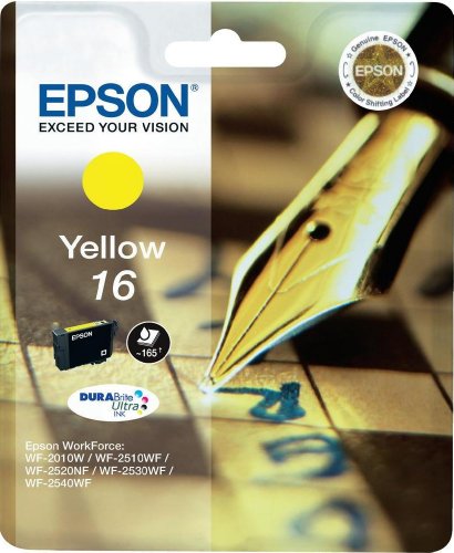 Epson C13T16244012 - Cartucho de tóner adecuado para WF2010, color amarillo, paquete estándar válido para los modelos WorkForce WF-2010W, WF-2760DWF y otros, Ya disponible en Amazon Dash Replenishment