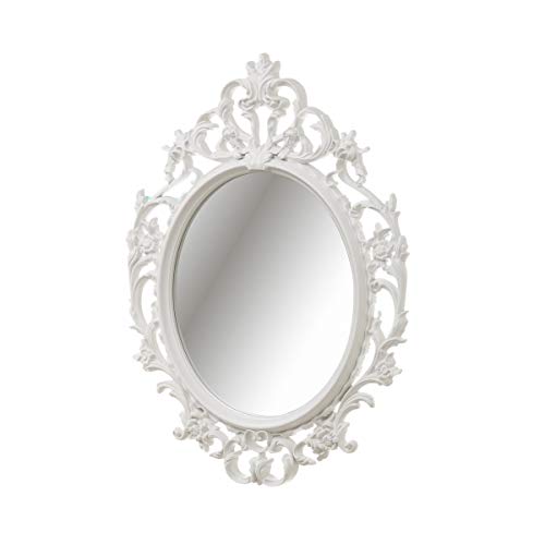 Espejo Cornucopia de plástico Blanco clásico para salón de 53 x 38 cm France - LOLAhome
