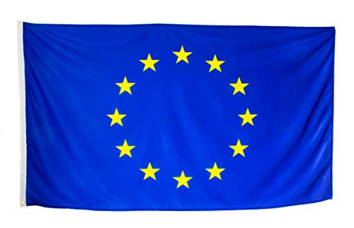 esvendio Bandera de Europa Grande de Tela Fuerte, Bandera Europea para Exterior 150x90 cm esvendio Bandera de Europa Grande de Tela Fuerte, Bandera Europea para Exterior 150x90 cm