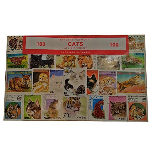 Explora Colección de 100 Sellos Felinos - Gatos / Gatos Salvajes / Tigres / Guepardos / Leopardos / Leones / Todos Diferentes / De Todo el Mundo Explora Colección de 100 Sellos Felinos - Gatos / Gatos Salvajes / Tigres / Guepardos / Leopardos / Leones / Todos Diferentes / De Todo el Mundo