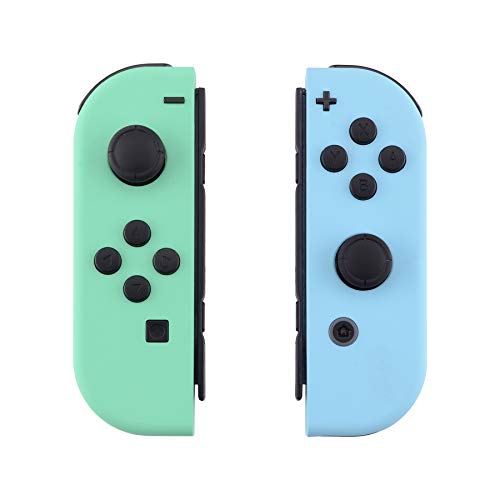 eXtremeRate Carcasa para Joy-Con Nintendo Switch Funda de Grip de reemplazo Tacto Suave Shell con Botón completo Case para Joycons Nintendo Switch-No incluye Carcasa de Consola(Menta Verde&Cielo Azul)