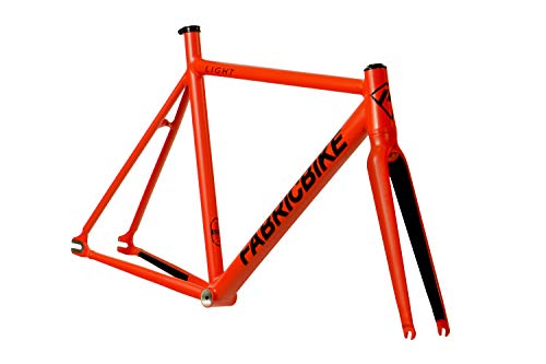 FabricBike Light - Cuadro para Bicicleta Fixie, Fixed, Single Speed, Cuadro y Horquilla Aluminio, 4 Colores, 3 Tallas, 2.45kg. (Light Matte Red, M-54cm)