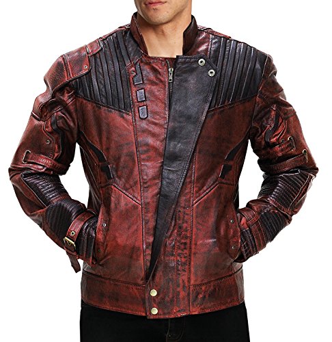 Fashion_First - Chaqueta - para Hombre Star Lord Real Leather Jacket XL