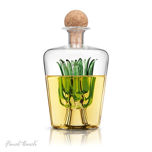 Final Touch Agave Decantador de tequila, con tapón de corcho portugués natural con capacidad para 850 ml de licor Final Touch Agave Decantador de tequila, con tapón de corcho portugués natural con capacidad para 850 ml de licor