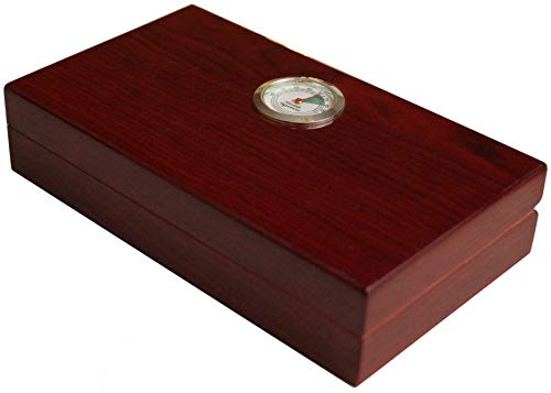 GERMANUS Mini Cigarro Humidor de Viaje, sofá o en la terraza con madera de cedro Marrón