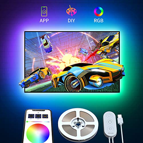 Govee Tira LED TV, 2M Tiras LED USB RGB con APP Multicolor 5050 SMD para 40-55in HDTV/PC Monitor, Retroiluminacion Luces LED de TV con 16 Millones Colores DIY y Modo Escenas 4pcs x50cm, 5V