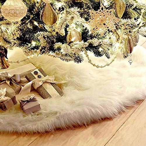Gudotra 90cm Blanco Falda Decoración para Pie de Árbol de Navidad