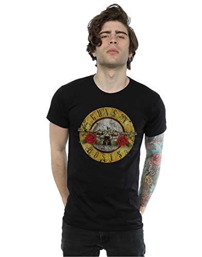 Guns N Roses hombre Vintage Bullet Logo Camiseta Large Negro