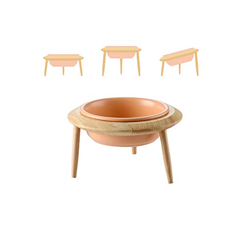 HCHLQLZ Naranja Ceramica Comedero Elevado Perro y Comedero Regulable Gato - 480 ml - En un Elegante Soporte de bambú - (3 métodos de instalación para Diferentes Alturas) HCHLQLZ Naranja Ceramica Comedero Elevado Perro y Comedero Regulable Gato - 480 ml - En un Elegante Soporte de bambú - (3 métodos de instalación para Diferentes Alturas)