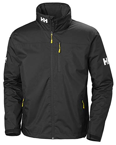 Helly Hansen Crew Hooded Midlayer - Chaqueta Impermeable, Cortavientos y Transpirable, con Forro Polar y Capucha Integrados, Hombre, Negro (990 Black), L