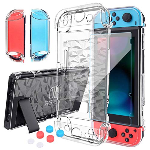 HEYSTOP Carcasa Nintendo Switch, Funda Nintendo Switch con Protector de Pantalla para Nintendo Switch Console y Joy Cons con 6 Agarres para el Pulgar HEYSTOP Carcasa Nintendo Switch, Funda Nintendo Switch con Protector de Pantalla para Nintendo Switch Console y Joy Cons con 6 Agarres para el Pulgar