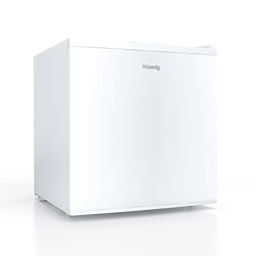 H.KOENIG Mini Congelador Vertical, 75 W, Capacidad de 34 litros, 51 cm de Altura, 2 Compartimientos, Silencioso 40 dB, Blanco FGW400