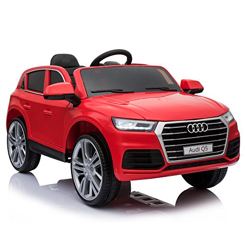 HOMCOM Coche Eléctrico para Niño 3-8 Años Audi Q5 con Mando a Distancia MP3 Luces y Sonidos Apertura de Puerta 116x75x56cm Carga 30kg