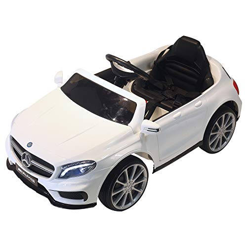 HOMCOM Coche Eléctrico para Niño 3+ Años Automóviles Infantiles Mercedes Benz GLA con Mando a Distancia MP3 USB Luces y Sonidos Apertura de Puerta Carga 30kg 100x58x46cm