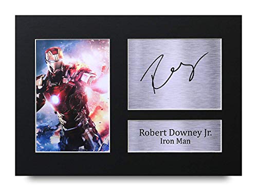 HWC Trading Robert Downey Jr A4 Sin Marco Regalo De Visualización De Fotos De Impresión De Imagen Impresa Autógrafo Firmado por Iron Man The Avengers Los Aficionados Al Cine