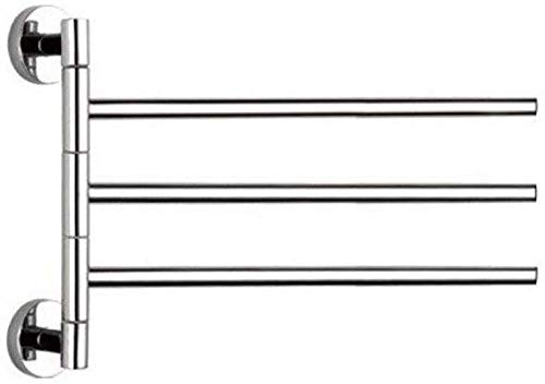 Inicio Moda Simplicidad Toallero 4Bars Ahorro de Espacio Soportes para Toallas Rack Swing Out Barra de Toallas Brazo Plegable Colgador de Toallero Giratorio, Acabado en Cromo Plateado, C-F