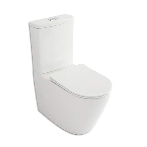 Inodoro completo Thassos Tapa extrafina con caída Amortiguada Diseño moderno y elegante Entrada de agua en ambos lados Inodoro completo Thassos Tapa extrafina con caída Amortiguada Diseño moderno y elegante Entrada de agua en ambos lados