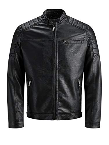 Jack & Jones Jcorocky Jacket Noos Chaqueta, Negro (Black Pattern: PU), Small para Hombre