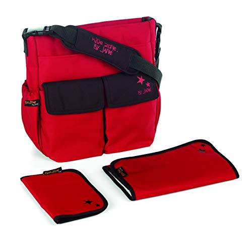 Jané Mama Bag Bolso Cambiador con Portadocumentos, Multiples Bolsillos, Universal, Color Red