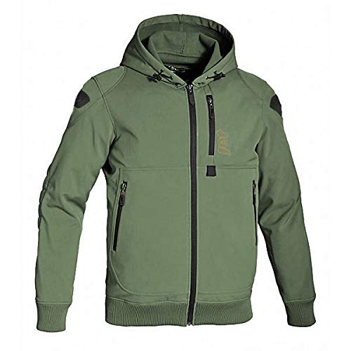 Jet Chaqueta Moto Capucha Hoodie Verano con Armadura Soft Shell (L (EU 50-52), Verde Oliva) Jet Chaqueta Moto Capucha Hoodie Verano con Armadura Soft Shell (L (EU 50-52), Verde Oliva)
