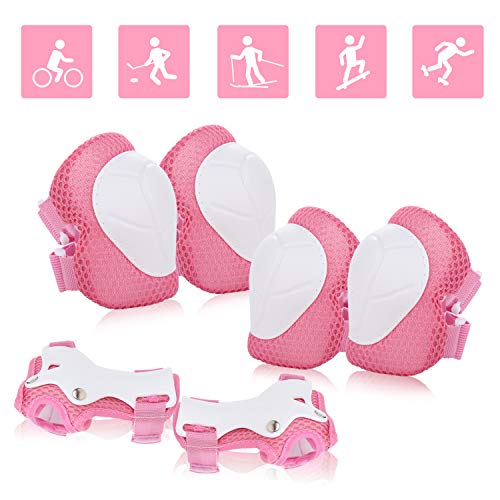 JIM'S STORE Conjuntos de Patinaje Infantil Consta de Rodilleras Coderas,es Adecuado para Bicicleta Patinaje Ciclismo Monopatín y Deportes Extremos(Rosa) JIM'S STORE Conjuntos de Patinaje Infantil Consta de Rodilleras Coderas,es Adecuado para Bicicleta Patinaje Ciclismo Monopatín y Deportes Extremos(Rosa)
