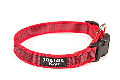 Julius-K9 Collar Color & Gray, 20 mm (27-42 cm), Rojo-Gris