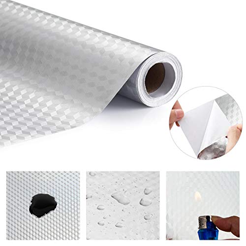KINLO Papel Adhesivo Impermeable con la Imagen de Cuadro, Pegatina Papel de aluminio para Decorar Muebles Cocina Baño, a Prueba de Aceite de Agua y de Moho, 0.61*5M per Rollo KINLO Papel Adhesivo Impermeable con la Imagen de Cuadro, Pegatina Papel de aluminio para Decorar Muebles Cocina Baño, a Prueba de Aceite de Agua y de Moho, 0.61*5M per Rollo