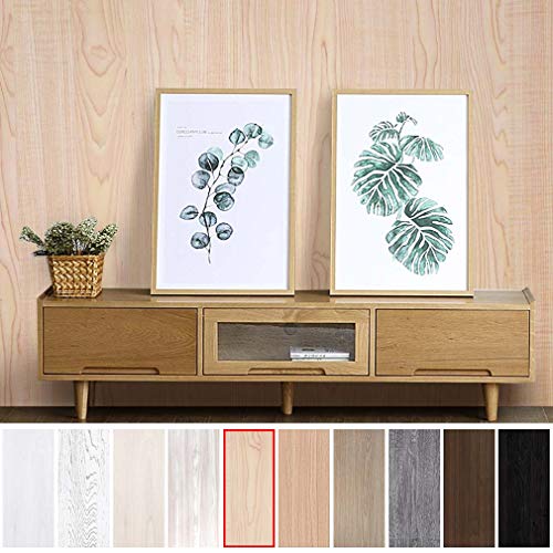 KINLO Pegatina de Mueble de Madera Ropa 0,61 * 5M Autoadhesivo Papel Pintado Impermeable para Muebles/Cocina/Baño Color (1 Rollo, Madera 1)