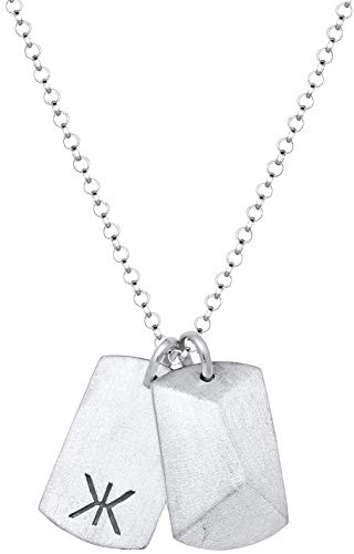 Kuzzoi Collar para Hombre con Colgante de Dos Perros en Estilo Militar en auténtica Plata de Ley 925, Cadena para Hombre con Marca de identificación de Perro en Estilo Militar Americano, 50 cm Kuzzoi Collar para Hombre con Colgante de Dos Perros en Estilo Militar en auténtica Plata de Ley 925, Cadena para Hombre con Marca de identificación de Perro en Estilo Militar Americano, 50 cm