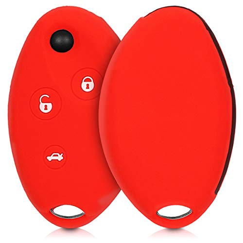 kwmobile Funda de Silicona Compatible con Llave de 3 Botones para Coche Citroen - Carcasa Suave de Silicona - Case Mando de Auto Rojo