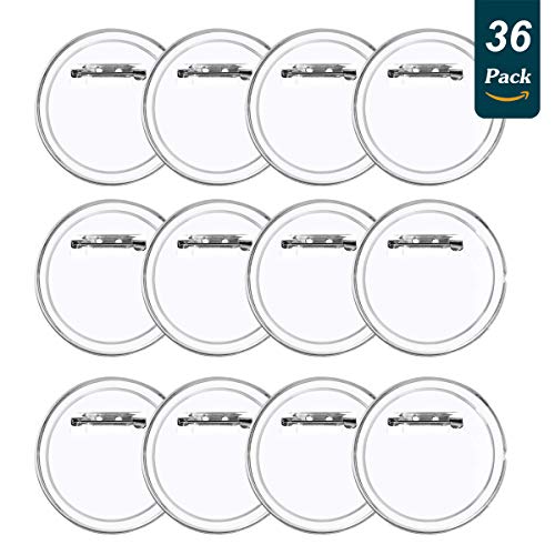 LAKIND 36 Piezas Chapas Personalizadas Botón de Pin Redondo de la Solapa de acrílico de la Insignia, plástico Transparente Craft para Las Insignias de DIY LAKIND 36 Piezas Chapas Personalizadas Botón de Pin Redondo de la Solapa de acrílico de la Insignia, plástico Transparente Craft para Las Insignias de DIY
