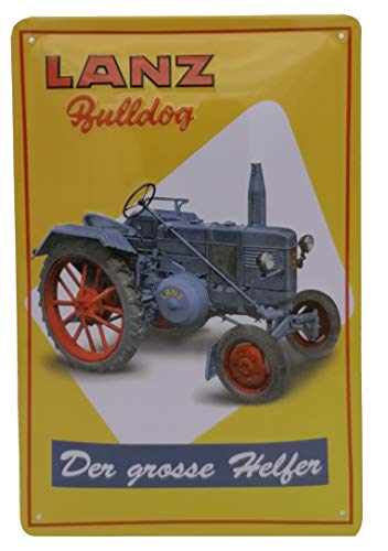 LANZ Bulldog - Cartel de chapa con relieve (30 x 20 cm), diseño de tractor