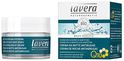 Lavera Basis Sensitiv Crema de Noche Antiarrugas Q10 - Con coenzima Q10 natural - Jojoba & Manteca de karité bio - vegano - biológico - cosméticos naturales 100% certificados - 50 ml Lavera Basis Sensitiv Crema de Noche Antiarrugas Q10 - Con coenzima Q10 natural - Jojoba & Manteca de karité bio - vegano - biológico - cosméticos naturales 100% certificados - 50 ml
