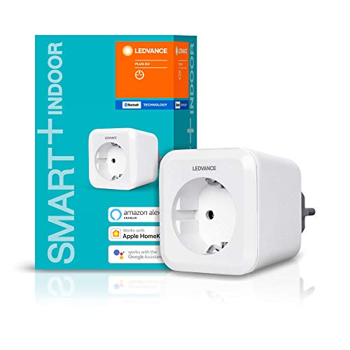 LEDVANCE SMART+ Plug, Bluetooth conmutable enchufe para la control de la iluminación en su Smart Home, compatible con Apple Homekit y LEDVANCE Smart+ App para Android, Paquete de 1
